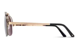 Shop Cartier Santos de Cartier Pilot Sunglasses in Gold online.