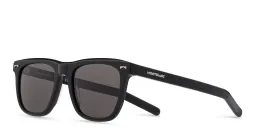 Shop MONTBLANC Square Sunglasses in Black online.