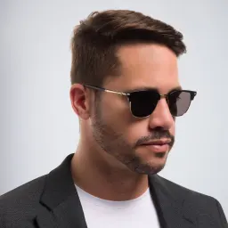 Shop MONTBLANC Square Sunglasses in Black online.