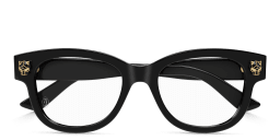 Shop Cartier Panthère de Cartier Square Eyeglasses in Black online.