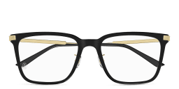Shop Cartier Première de Cartier Square Eyeglasses in Black Gold online.