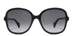 Shop GUCCI GG Logo Oversized Butterfly Sunglasses in Black online.