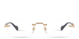 تسوق Web Wide Rimless Rectangle Eyeglasses غوتشي بلون Shiny Gold أونلاين.