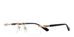تسوق Web Wide Rimless Rectangle Eyeglasses غوتشي بلون Shiny Gold أونلاين.