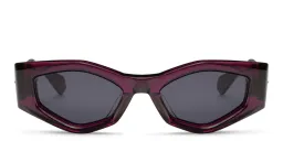 Shop VALENTINO V-Tre Irregular Sunglasses in Purple online.