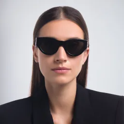 Shop SAINT LAURENT Cat-Eye Sunglasses in Black online.