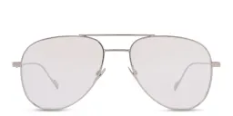 Shop SAINT LAURENT Classic 11 YSL Wide Aviator Eyeglasses in Silver online.