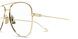 Shop SAINT LAURENT Classic 11 YSL Wide Aviator Eyeglasses in Gold online.