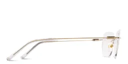 Shop EYE'M Rimless Wide Square Eyeglasses in Gold online.