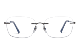 Shop EYE'M Rimless Wide Square Eyeglasses in Gunmetal online.