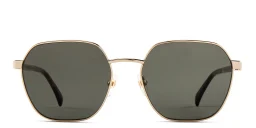 Shop EYE'M Irregular Sunglasses in Gold online.