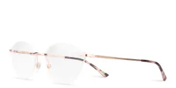 Shop EYE'M Rimless Wide Cat-Eye Eyeglasses in Rose Gold online.