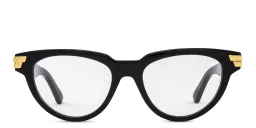 Shop BOTTEGA VENETA Cat-Eye Eyeglasses in Black online.