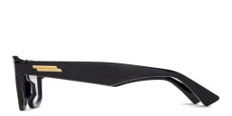 Shop BOTTEGA VENETA Rectangle Eyeglasses in Black online.