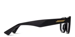 Shop BOTTEGA VENETA Rectangle Eyeglasses in Black online.