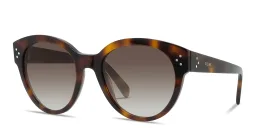 Shop CELINE CELINE 3 Dots Round Sunglasses in Havana online.