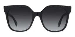 Shop FENDI Lettering Oversized Square Sunglasses in Black online.
