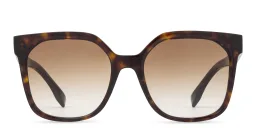 Shop FENDI Lettering Oversized Square Sunglasses in Havana online.