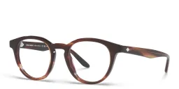 Shop GIORGIO ARMANI Panthos Eyeglasses in Striped Brown online.