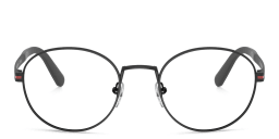 Shop BVLGARI Round Eyeglasses in Matte Black online.