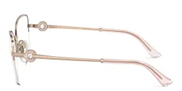 Shop BVLGARI Half-Rim Cat-Eye Eyeglasses in Pink Gold online.