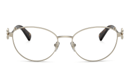 Shop BVLGARI Round Eyeglasses in Pale Gold online.