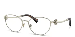 Shop BVLGARI Round Eyeglasses in Pale Gold online.