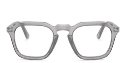 Shop PERSOL Unisex Square Eyeglasses in Transparent Grey online.