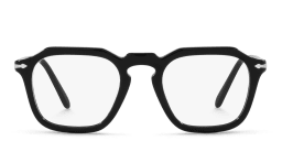Shop PERSOL Unisex Square Eyeglasses in Black online.