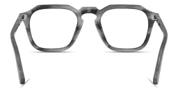 Shop PERSOL Arrow Unisex Square Eyeglasses in Striped Grey online.