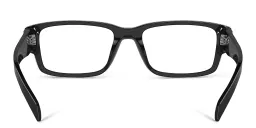 Shop PRADA Wide Rectangle Eyeglasses in Black online.