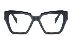 Shop PRADA Square Eyeglasses in Blue Transparent online.
