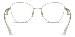 Shop PRADA Irregular Eyeglasses in Pale Gold online.