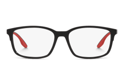 Shop Prada Linea Rossa Wide Pillow Eyeglasses in Black online.
