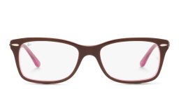 Shop Ray-Ban Unisex Square Eyeglasses in Brown On Pink online.