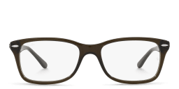Shop Ray-Ban Unisex Square Eyeglasses in Transparent Olive Green online.