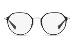 Shop Ray-Ban Junior Kids Irregular Eyeglasses in Black On Silver online.