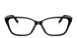 Shop TIFFANY Tiffany HardWear Wide Rectangle Eyeglasses in Black online.