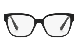 Shop VERSACE Medusa Square Eyeglasses in Black online.