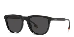 Shop BURBERRY Square Sunglasses in Black online.