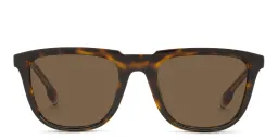 Shop BURBERRY Square Sunglasses in Dark Havana online.