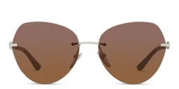Shop BVLGARI Rimless Pilot Sunglasses in Pale Gold online.