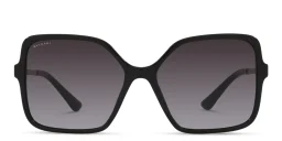 Shop BVLGARI Oversized Square Sunglasses in Black online.