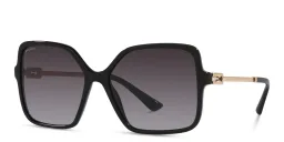 Shop BVLGARI Oversized Square Sunglasses in Black online.