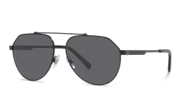 Shop Dolce & Gabbana Pilot Sunglasses in Matte Black online.