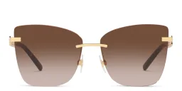 Shop Dolce & Gabbana Rimless Butterfly Sunglasses in Gold online.