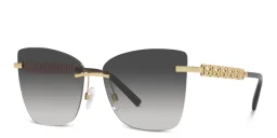 Shop Dolce & Gabbana Rimless Butterfly Sunglasses in Gold online.
