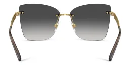 Shop Dolce & Gabbana Rimless Butterfly Sunglasses in Gold online.