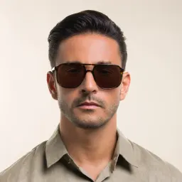 Shop Dolce & Gabbana Pilot Sunglasses in Havana online.