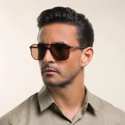 Shop Dolce & Gabbana Pilot Sunglasses in Havana online.